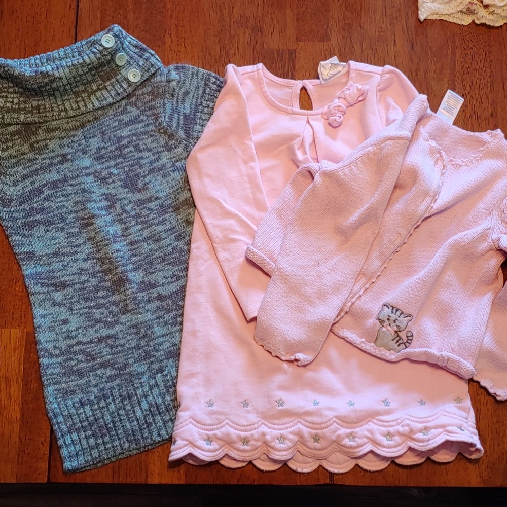 Girls 3t sweater dress bundle with cardigan